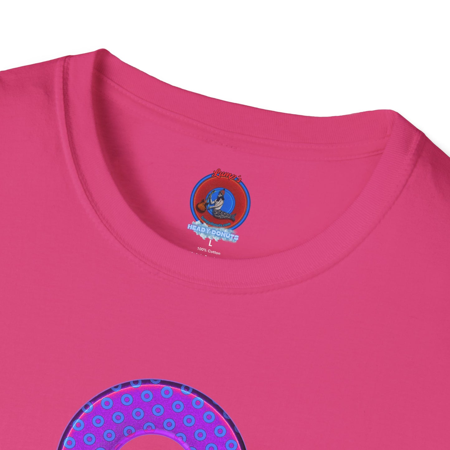 Plain Donuts/Unisex Soft-Style - "Plain Electric Paradoxical Donuts" - bright purple/blue donuts