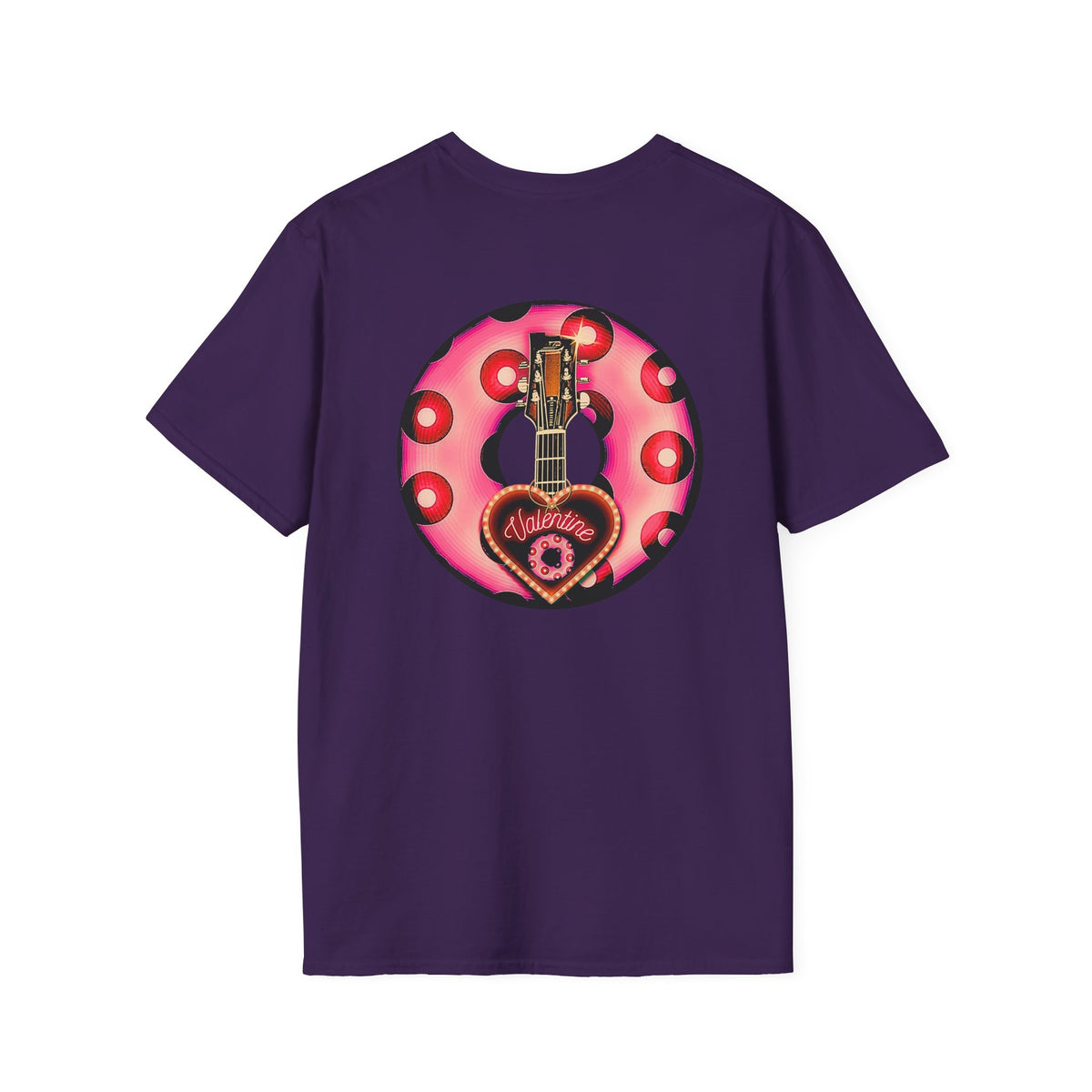 Classic Donut Tee - Unisex Soft-Style - "Would You Be My Donut?" - paradoxical faded magenta/red donut - variant 1