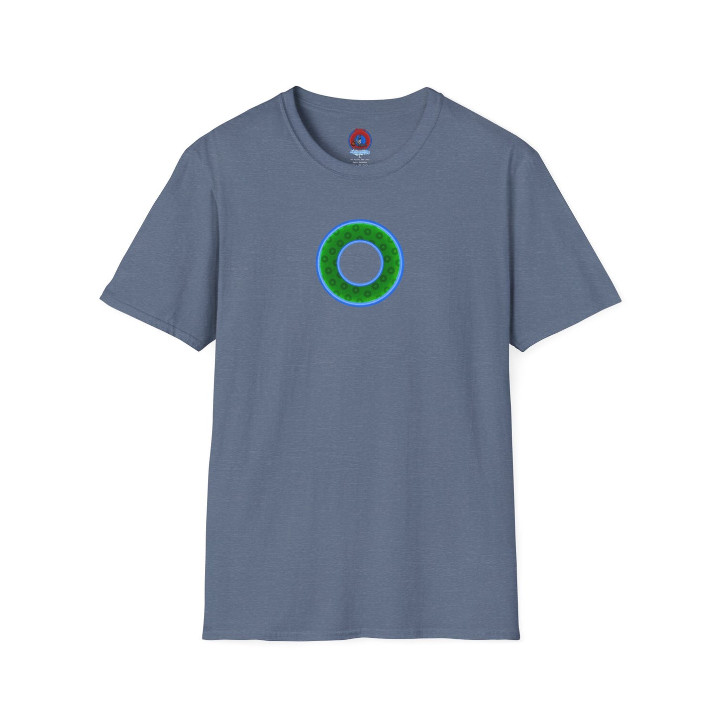 Plain Donuts/Unisex Soft-Style - "Plain Wide Mouthed Paradoxical Donuts" - green/light blue donuts