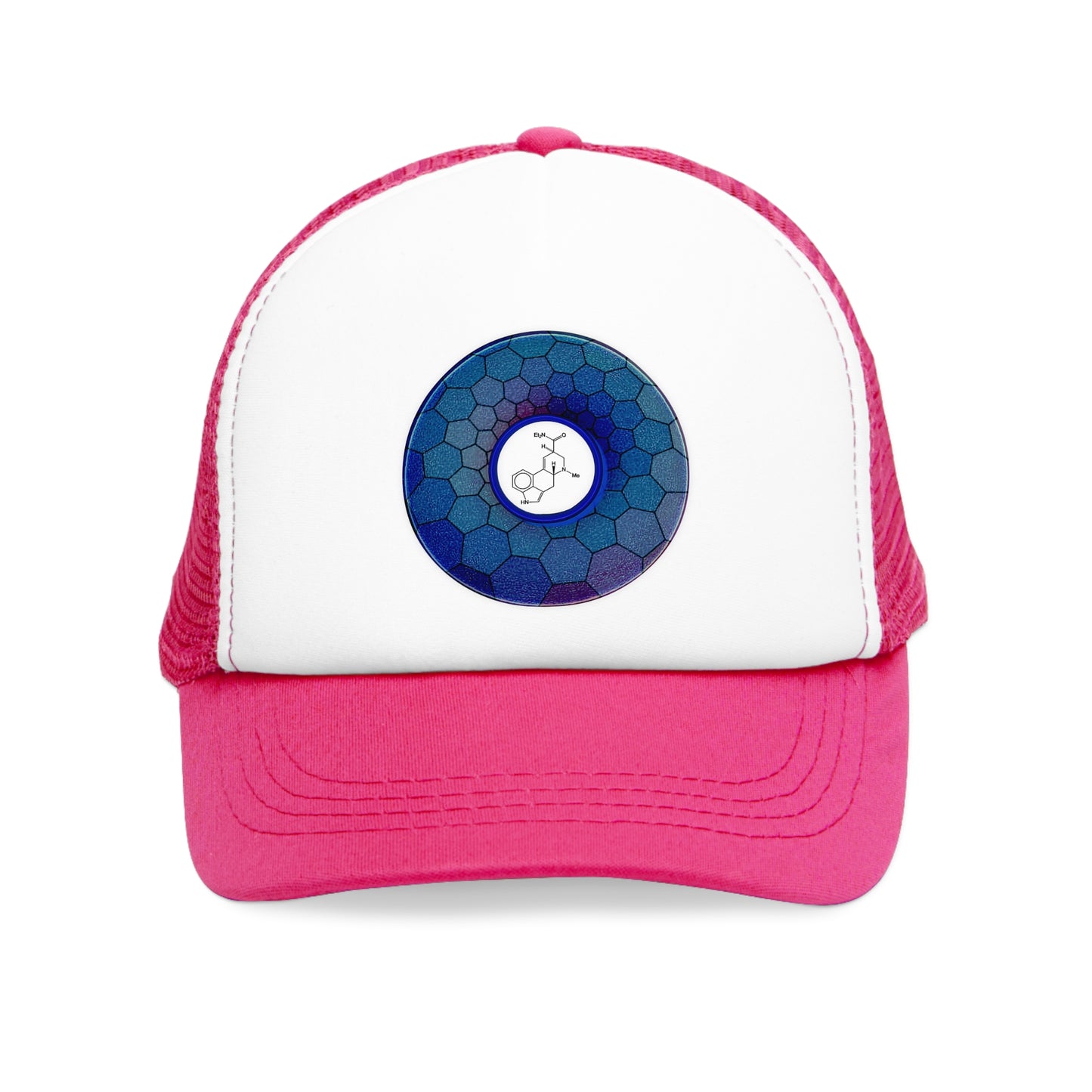 Lumpy Trucker Hat - "Albert Hofman's Donut" - variant 2 - blue hexadonut