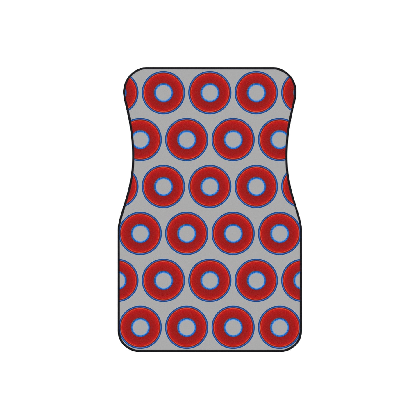 Contacted Car Mats - vivid donut print w/light gray background