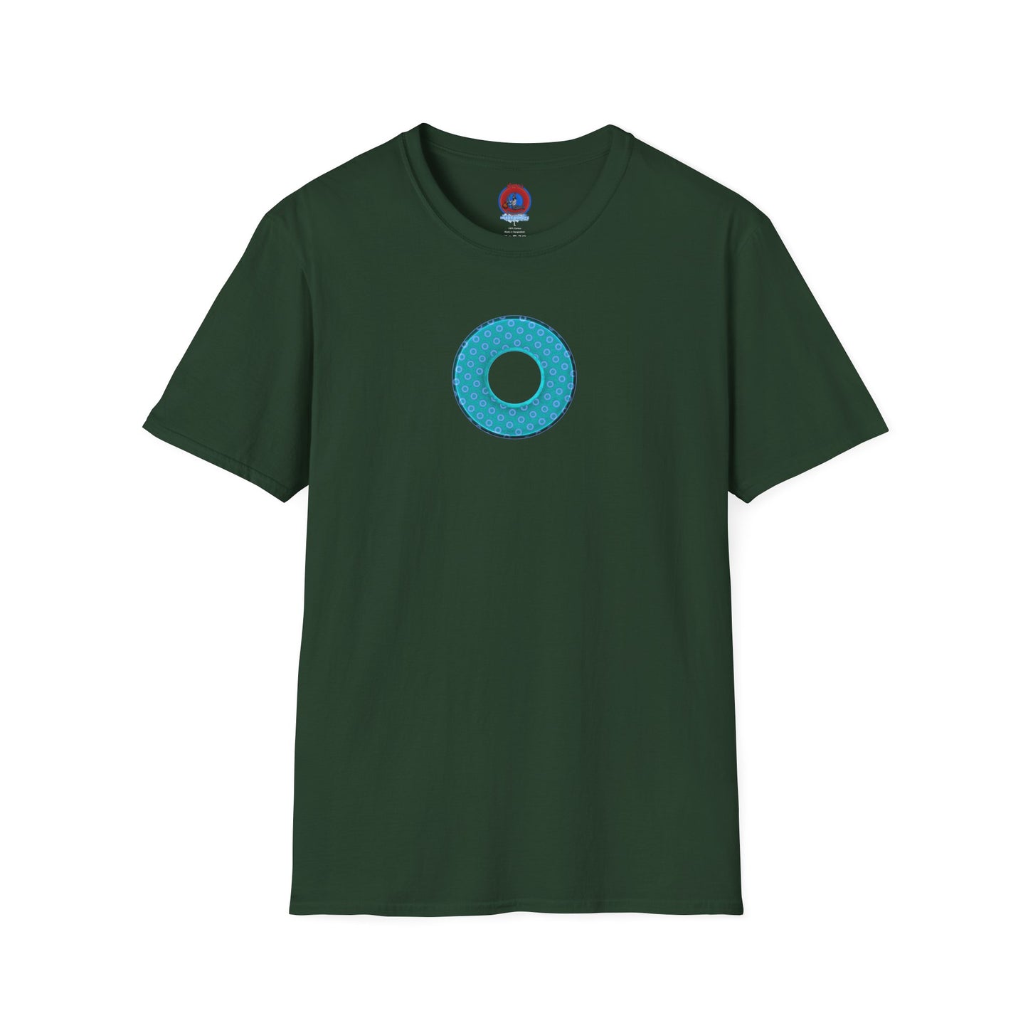 Plain Donuts/Unisex Soft-Style - "Plain Electric Paradoxical Donuts" - light teal/purple donuts
