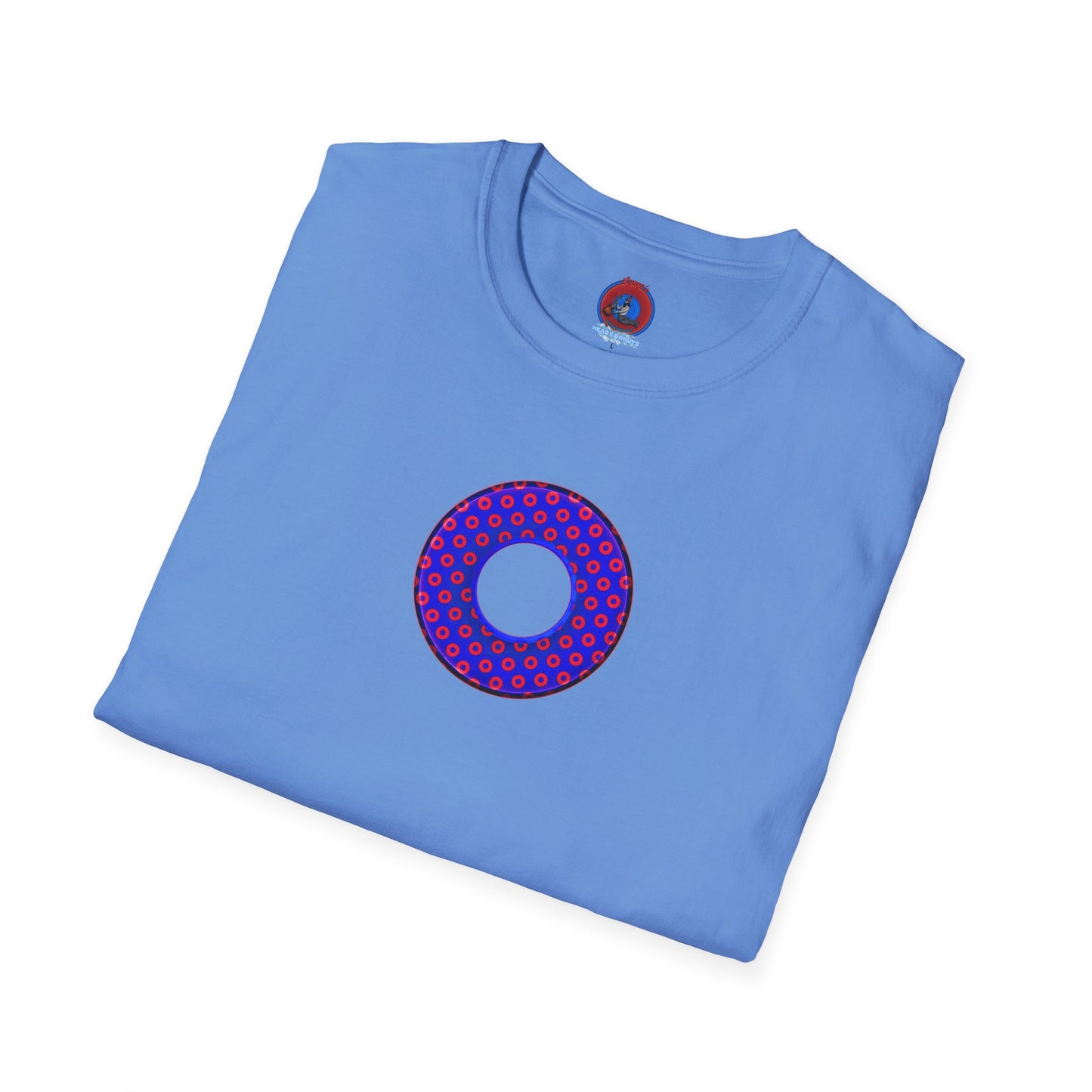 Plain Donuts/Unisex Soft-Style - "Plain Electric Paradoxical Donuts" - dark royal blue/red donuts