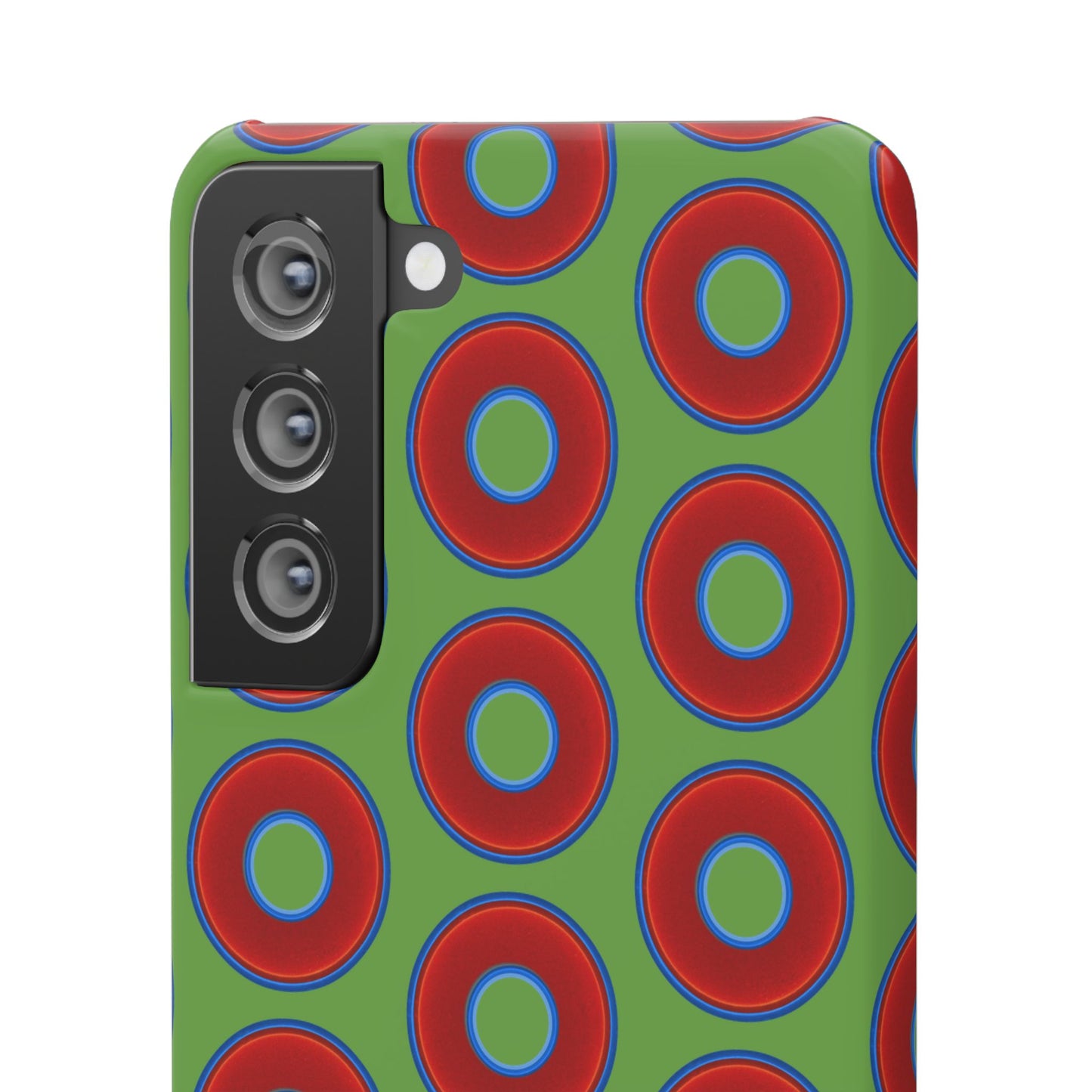 <Lumpy Donut Snap Case - red vivid donut print w/light green background