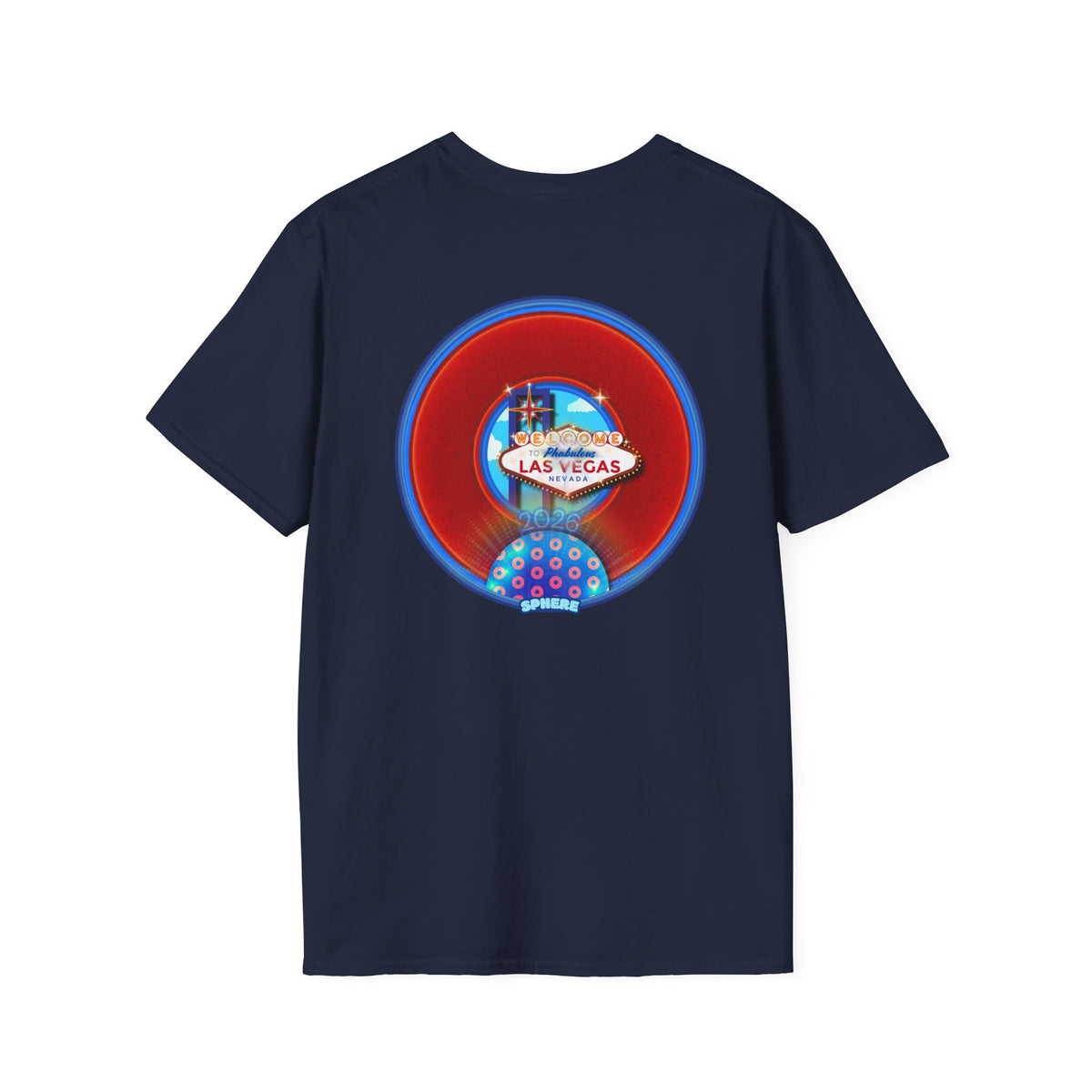 Classic Donut Tee - Unisex Soft-Style - "Viva Las Vegas Donut" - vivid red donut