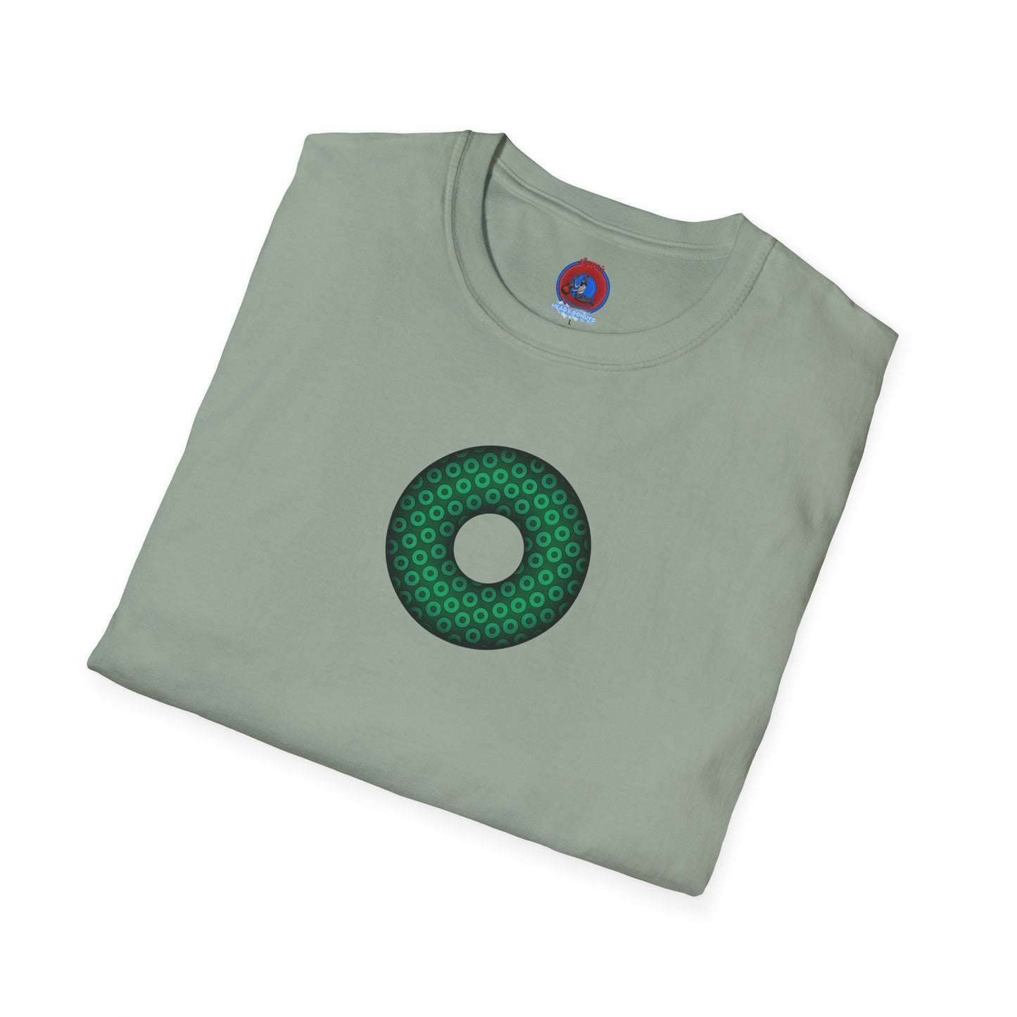 Plain Donuts/Unisex Soft-Style - "Plain Paradoxical Grided Donuts" - green/dark green donuts