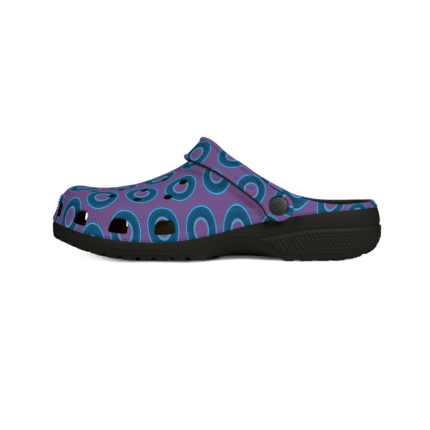 Spatchcocks - donut slip-on shoes - blue rustic donuts w/light purple background [unisex]