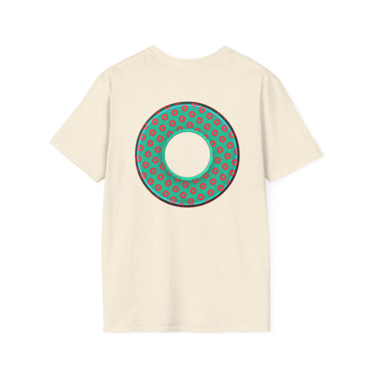 Plain Donuts/Unisex Soft-Style - "Plain Electric Paradoxical Donuts" - light green/red donuts