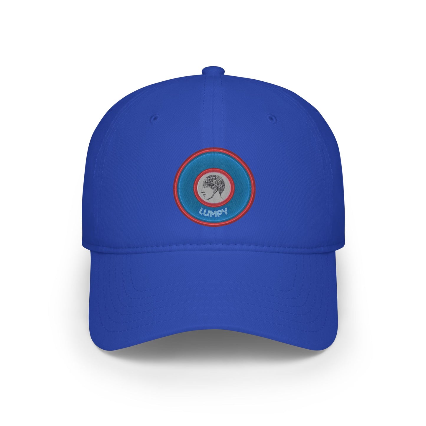 Lumpy Donut Baseball Cap - "Carini's Lumpy Donut" - variant 2 - rustic blue donut w/