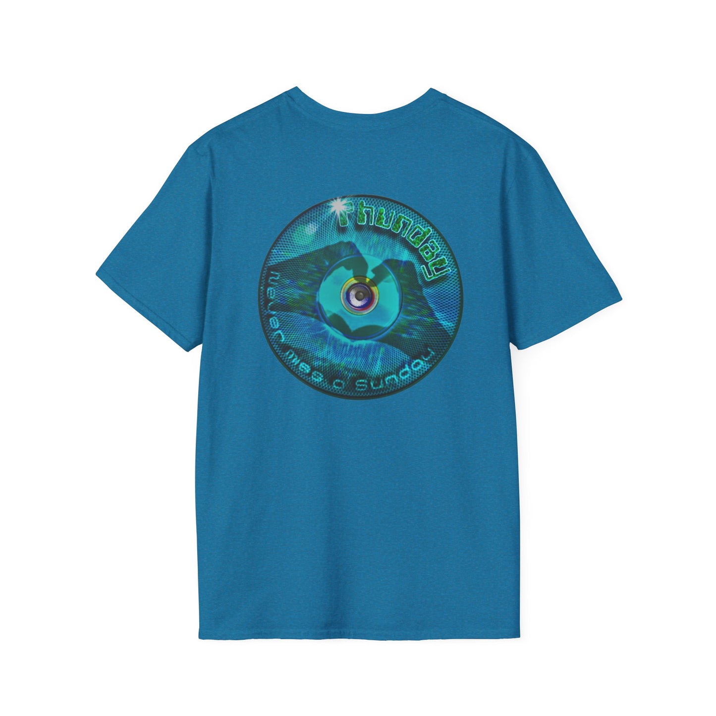 Classic Donut Tee - Unisex Soft-Style - "Sunday Phunday" - series 1.0 - variant 1 - teal donut