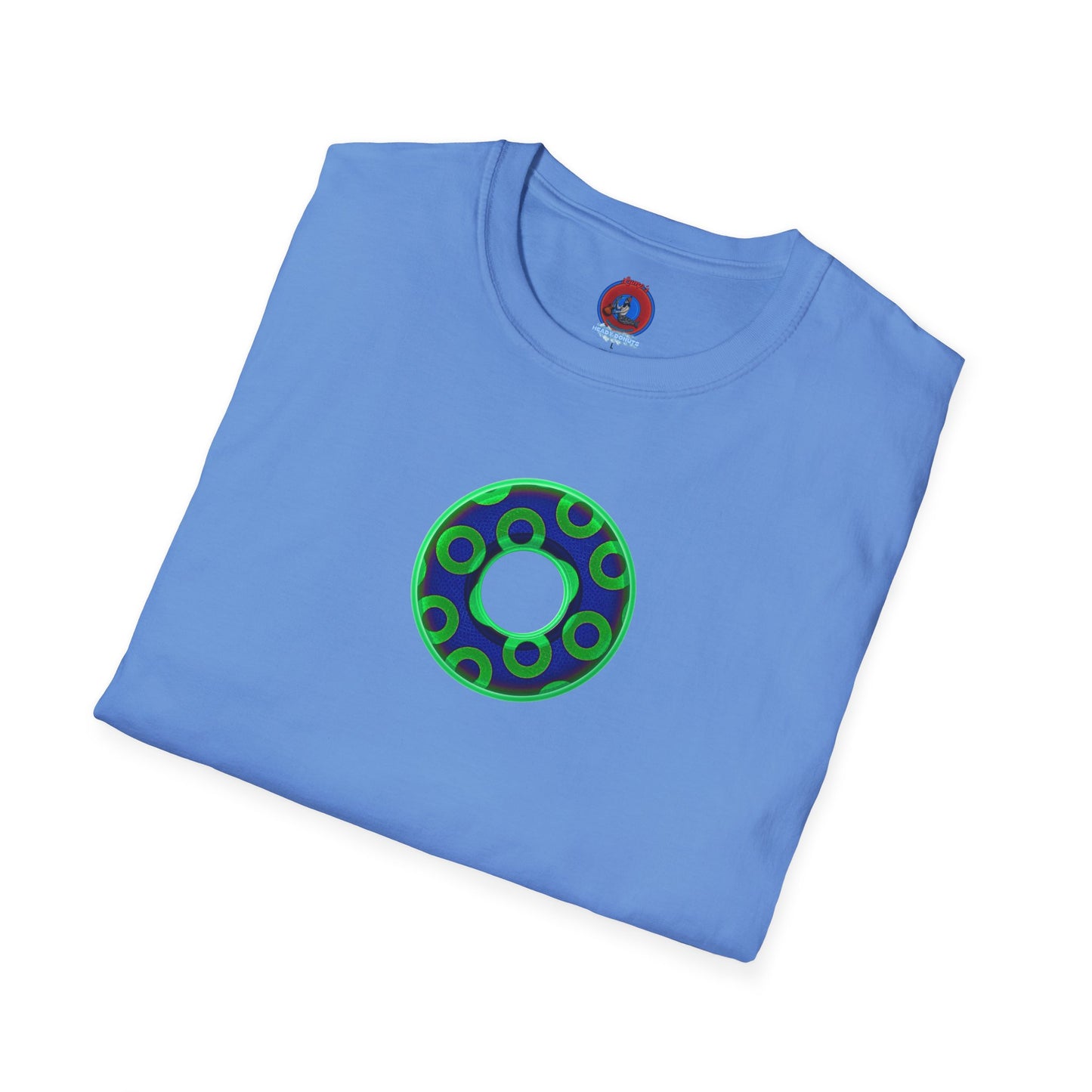Plain Donuts/Unisex Soft-Style - "Plain Rustic Paradoxical Donuts" - light green/dark blue donuts