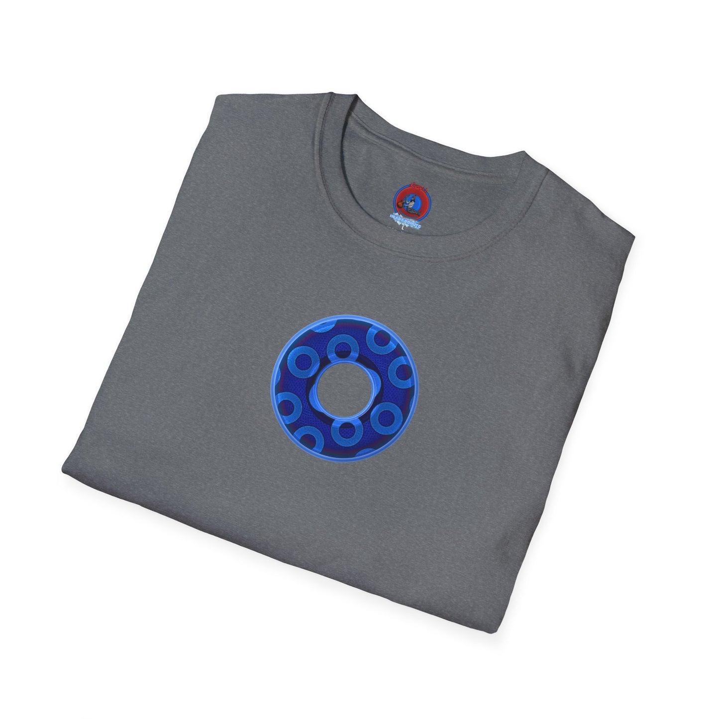 Plain Donuts/Unisex Soft-Style - "Plain Rustic Paradoxical Donuts" - Carolina blue/dark blue donuts