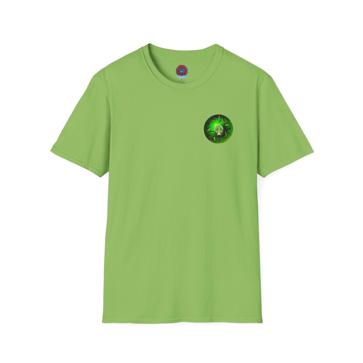 Classic Donut Tee - Unisex Soft-Style - "Baby Rutherford" - green donut - series 1.0