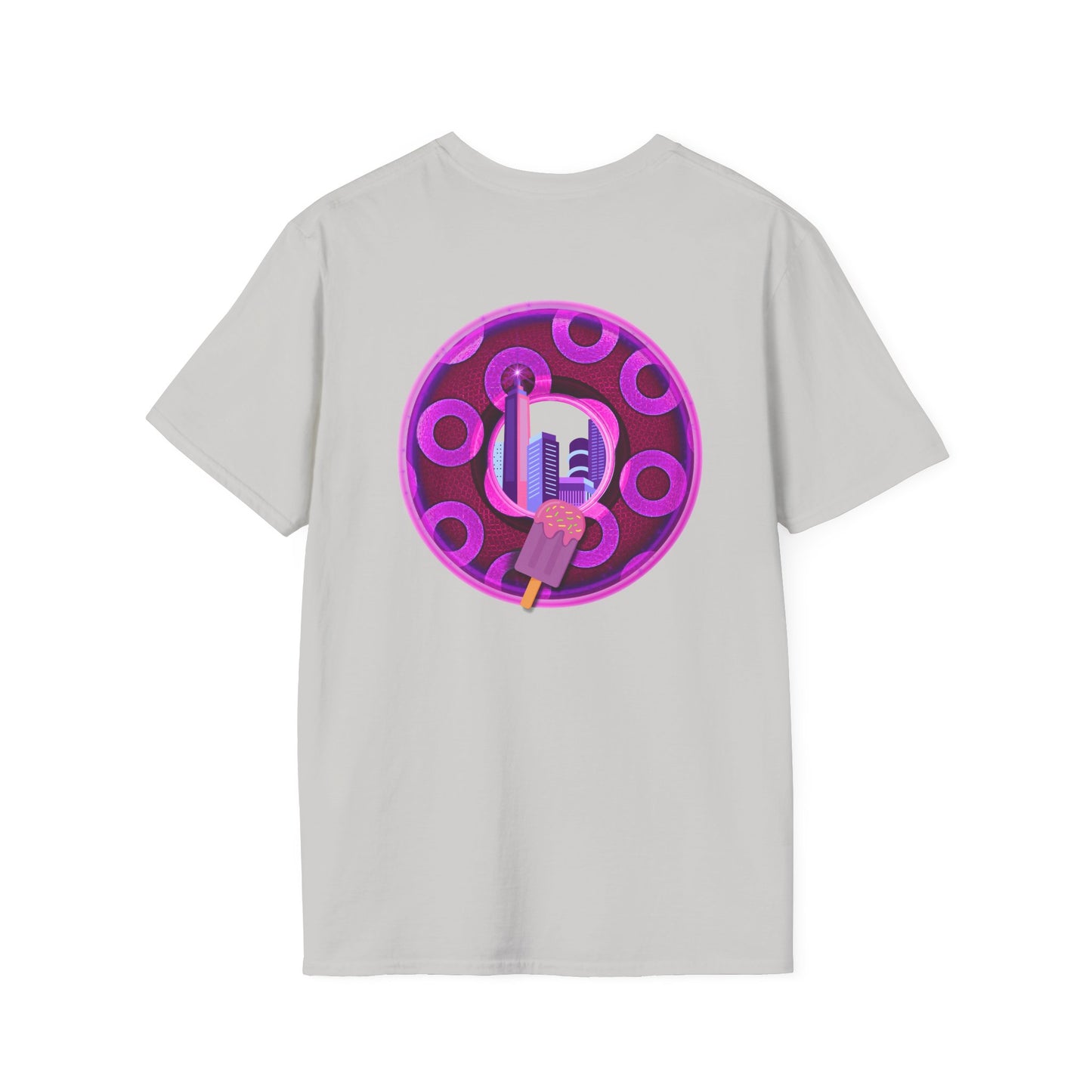Classic Donut Tee - Unisex Soft-Style - "It's Ice Cream Popsicles - YEMSG Donut" - purple/magenta paradox donut - variant 2