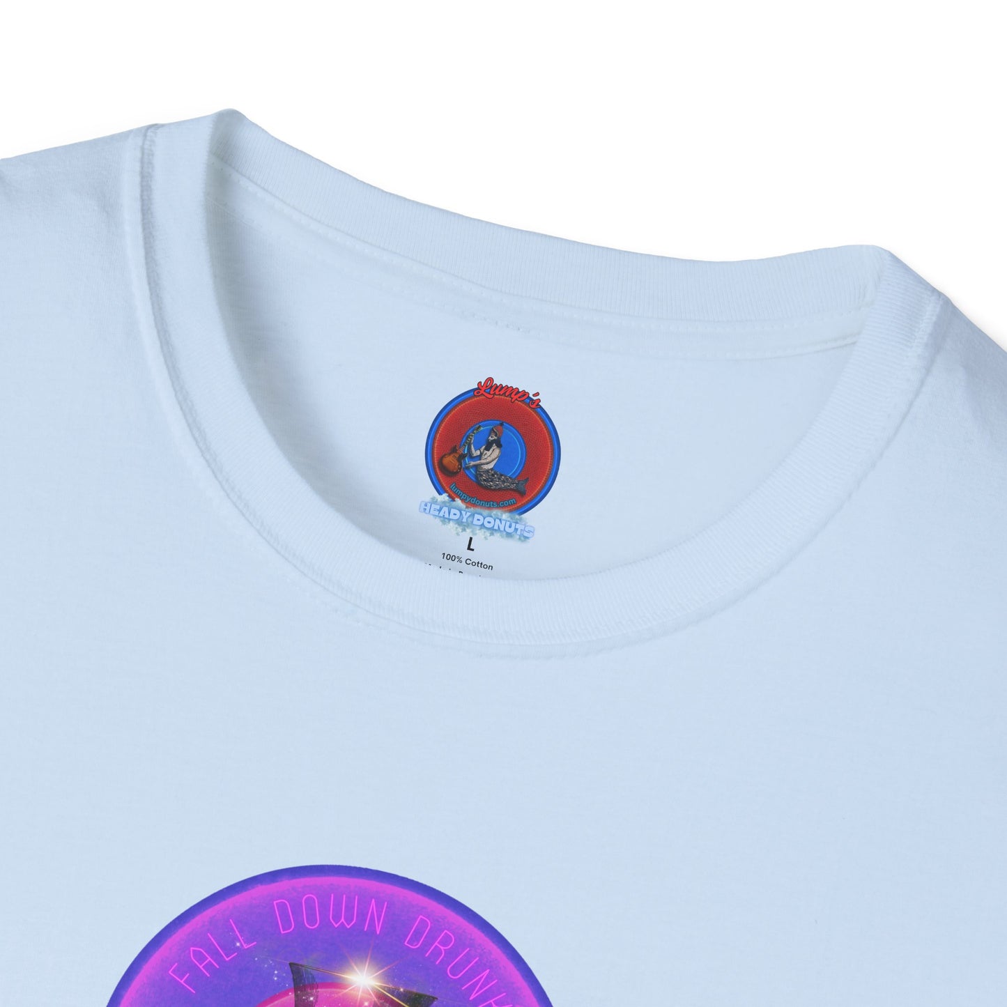 Classic Donut Tee - Unisex Soft-Style - "The Loving Donut' - vivid purple/magenta donut