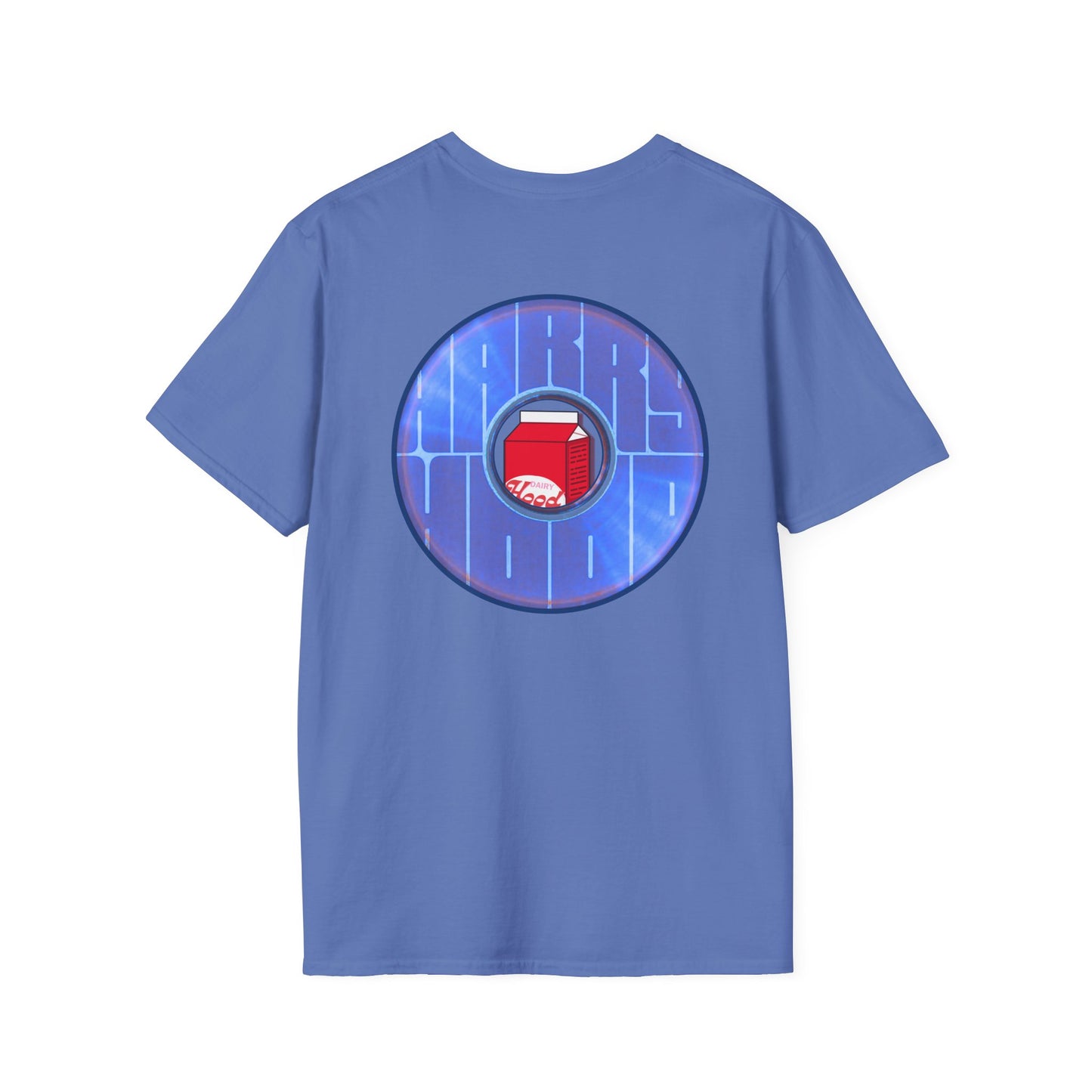 Classic Donut Tee - Unisex Soft-Style - "Harry Left His Shirt" - series 1.0  - variant 3 - purple/blue donut