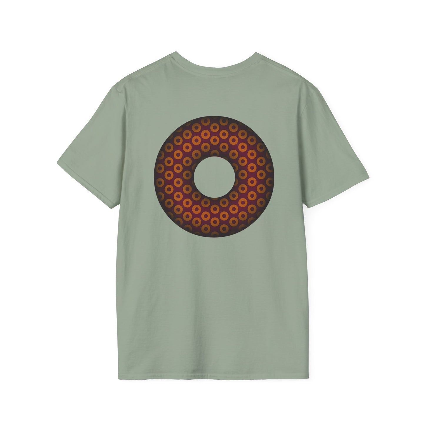 Plain Donuts/Unisex Soft-Style - "Plain Paradoxical Grided Donuts" - orange/burgundy donuts