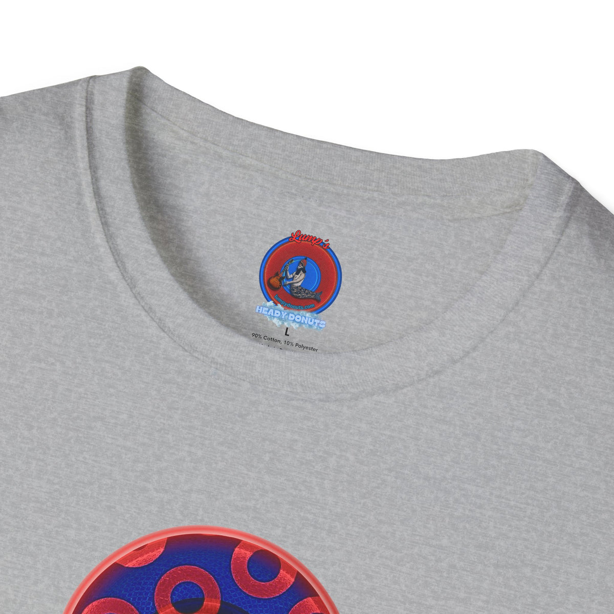 Classic Donut Tee - Unisex Soft-Style - "Kaleidoscope Abyss of Donut" - paradoxical print - variant 2 - series 1.0 - donut vortex - red/blue