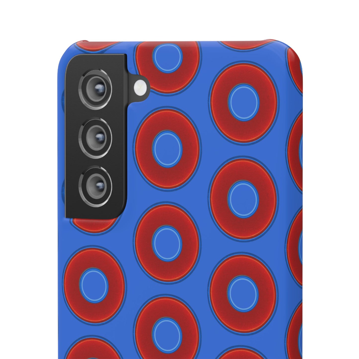 Lumpy Donut Snap Case - red vivid donut print w/medium royal blue background