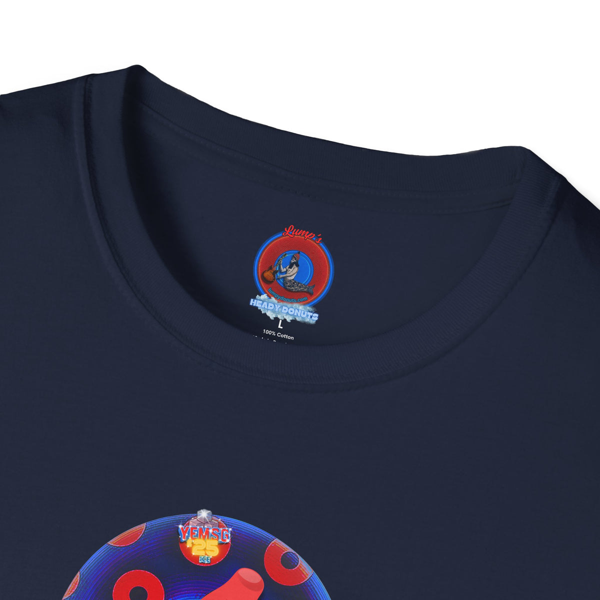 Classic Donut Tee - Unisex Soft-Style - "Blow this Popsicle Stand" - blue/red paradox bomb pop donut - variant 3