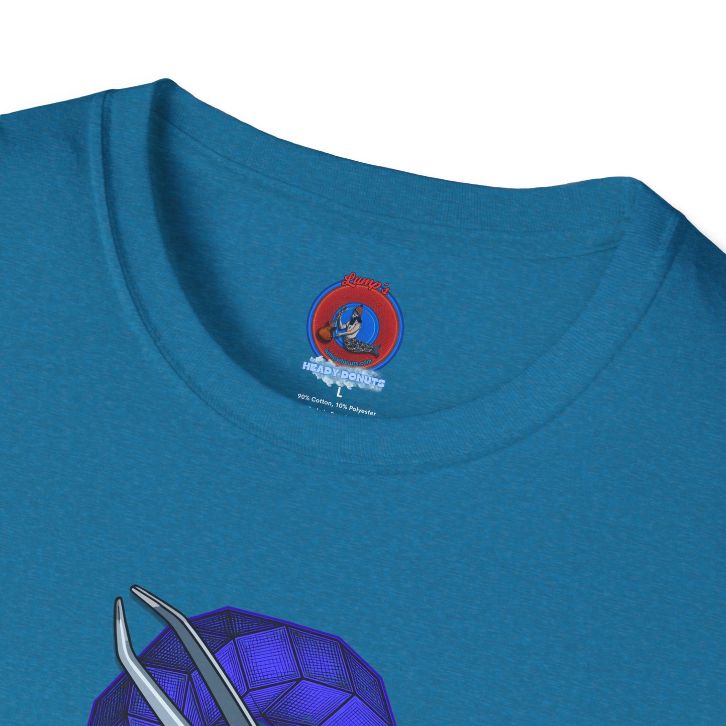 Classic Donut Tee - Unisex Soft-Style - "The Teasing Donut" - rustic dark royal blue cubed donut