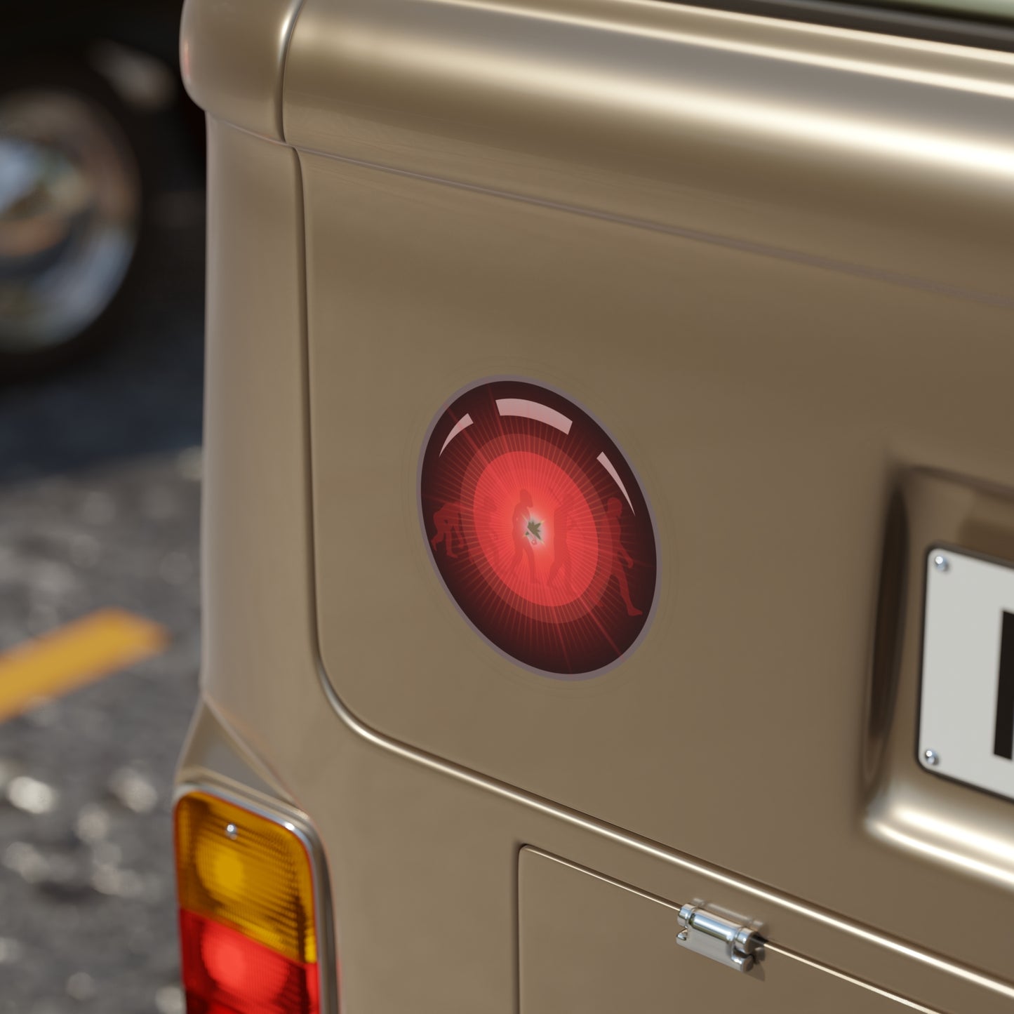 Donut Bumper/Outdoor Sticker - "2025: A Donut Odyssey" - series 1.0 - variant 1 - black/red donut - [Die-Cut] 6"x 6"