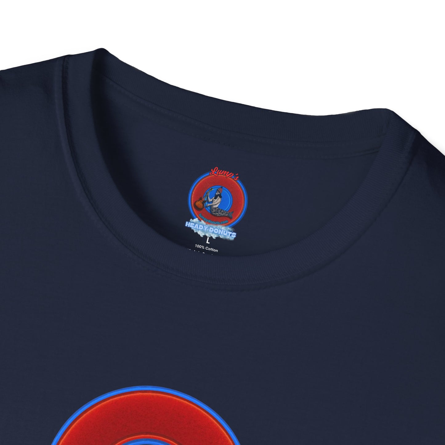 Classic Donut Tee - Unisex Soft-Style - "Little Baby Rutherford's Splendorous Tee" - vivid red donut