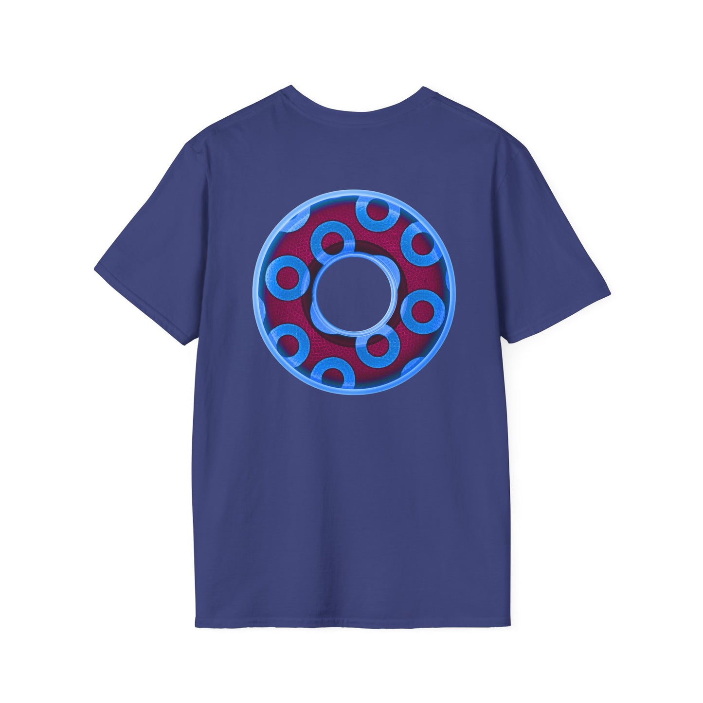 Plain Donuts/Unisex Soft-Style - "Plain Rustic Paradoxical Donuts" - light blue/burgundy donuts