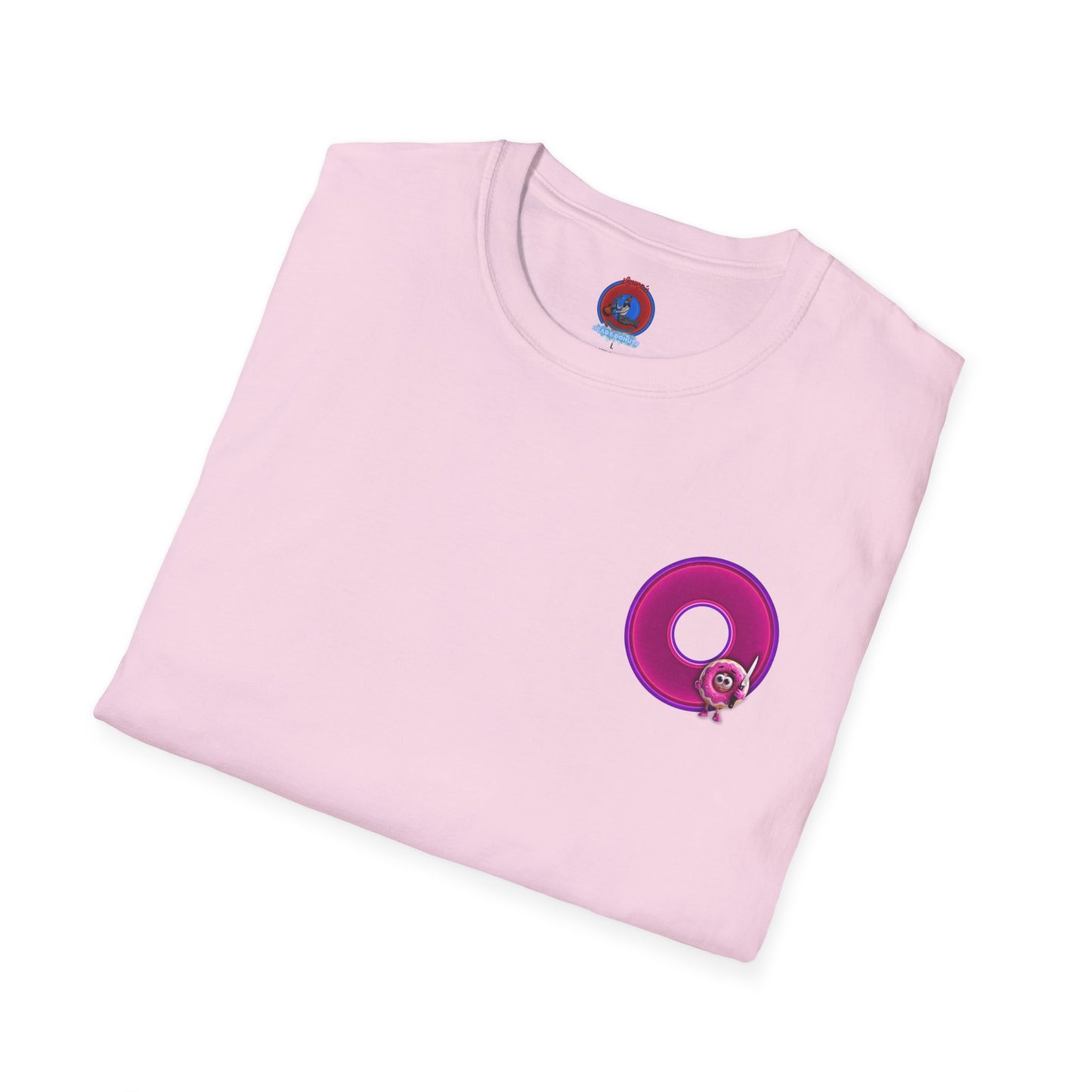 Classic Donut Tee - Unisex Soft-Style - "My Friend the Donut " - series 1.0  - variant 3 - magenta/purple donut