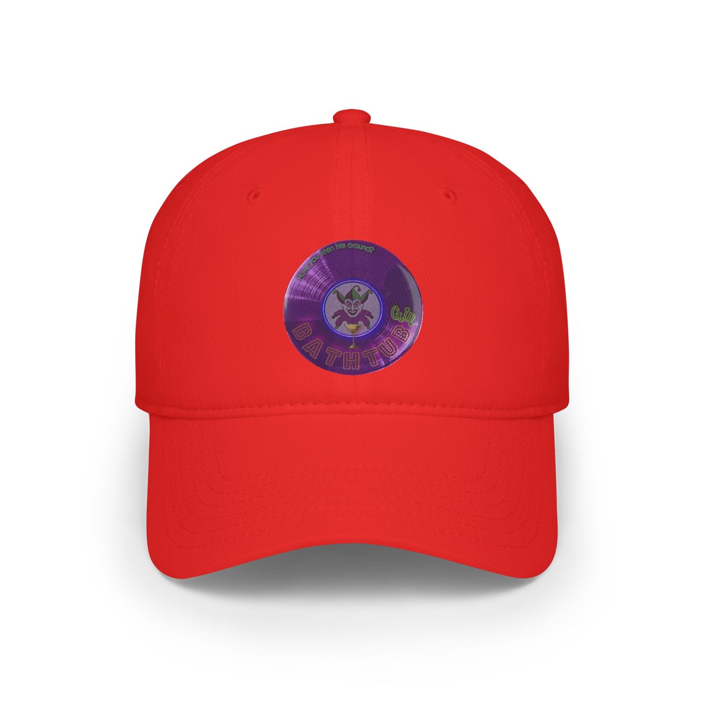 Lumpy Donut Baseball Cap - "The Joker's Personal Cap - Troubadour Edition" - variant 3 - vivid purple record donut w/