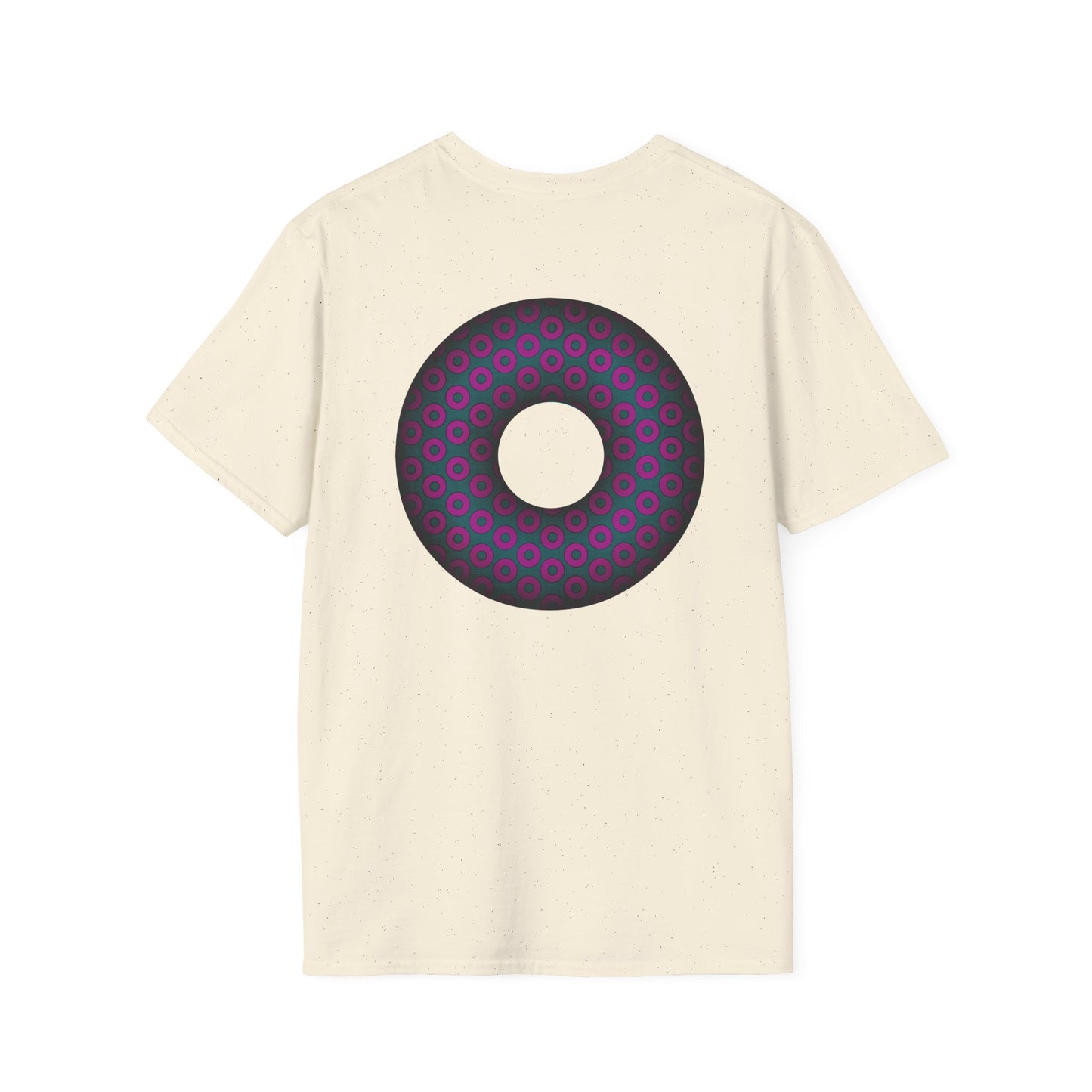 Plain Donuts/Unisex Soft-Style - "Plain Paradoxical Grided Donuts" - dark magenta/faded navy donuts