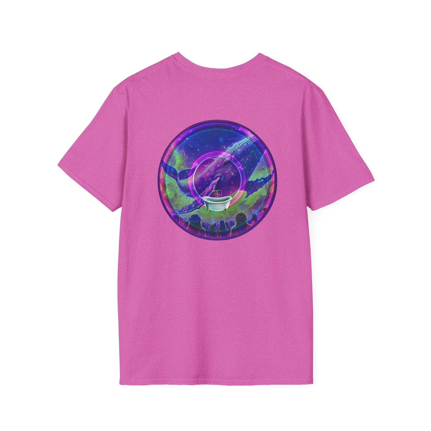 Classic Donut Tee - Unisex Soft-Style - "A Purple Humpback Whale of a Good Time" - variant 2 - purple picture donut
