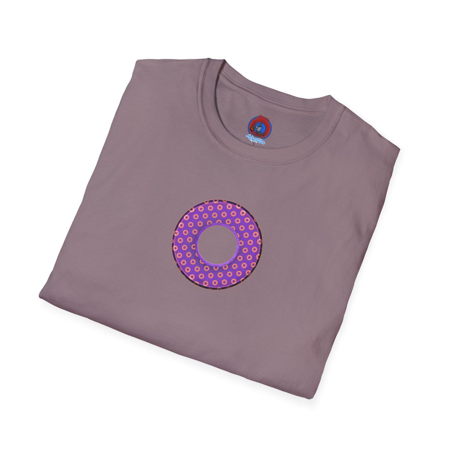 Plain Donuts/Unisex Soft-Style - "Plain Electric Paradoxical Donuts" - light purple/coral donuts