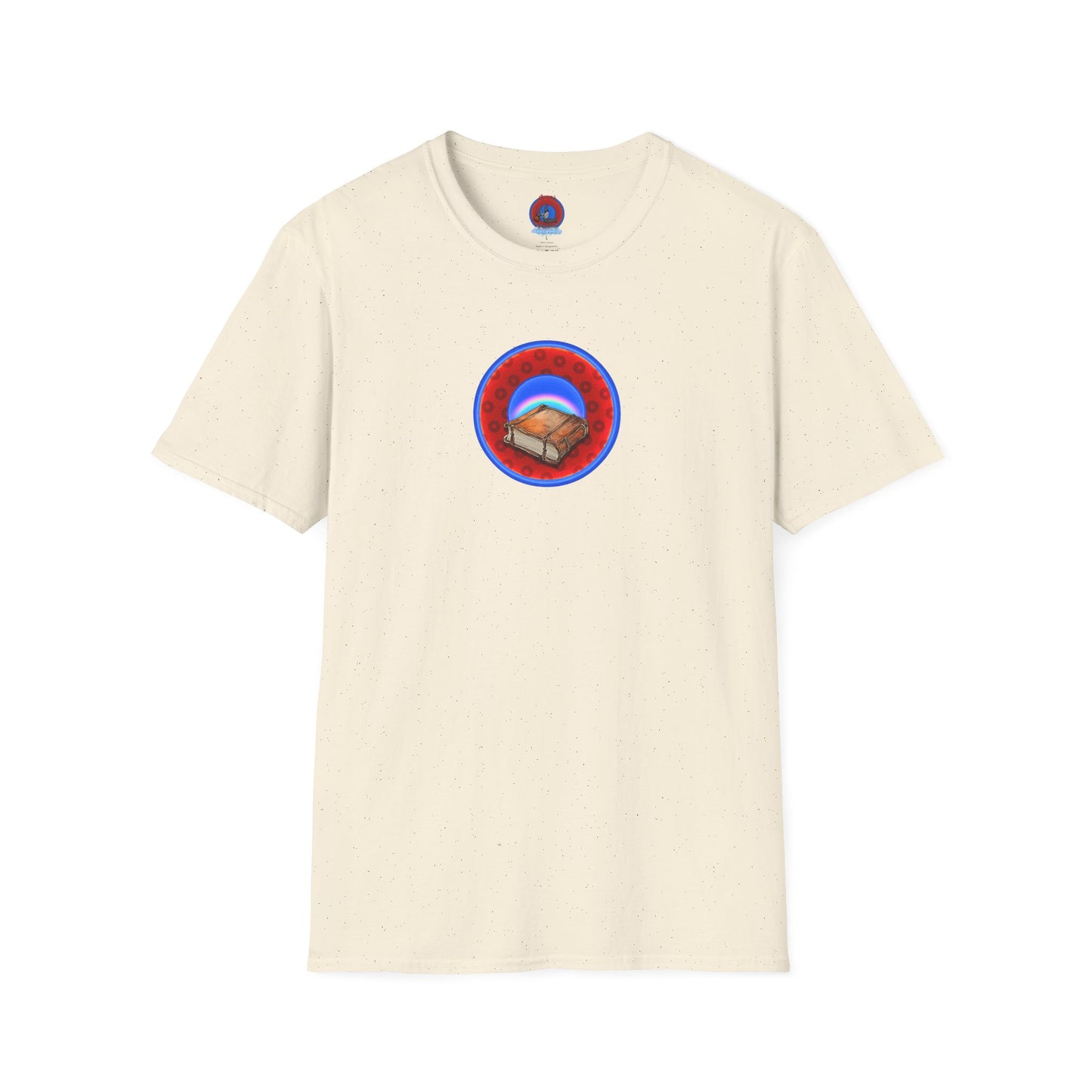 Classic Donut Tee - Unisex Soft-Style - "Read the F'ing Donut Book" - paradoxical widemouthed red/blue donut - variant 2