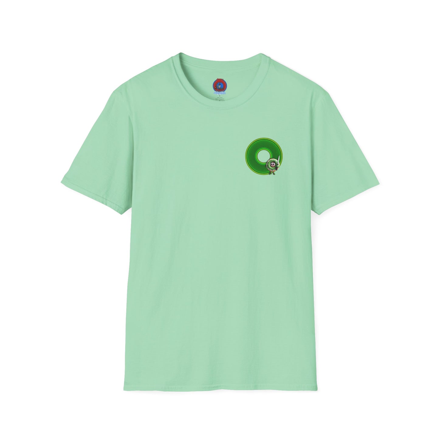 Classic Donut Tee - Unisex Soft-Style - "My Friend the Donut " - series 1.0  - variant 4 - green donut