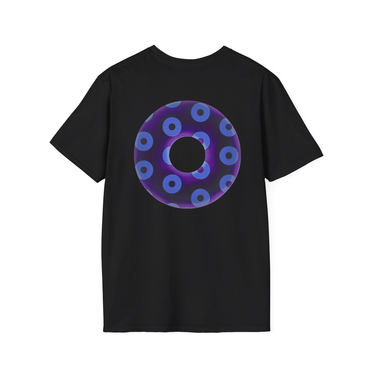Plain Donuts/Unisex Soft-Style - "Plain Blimpy Paradoxical Donuts" - dark purple/Carolina blue donuts