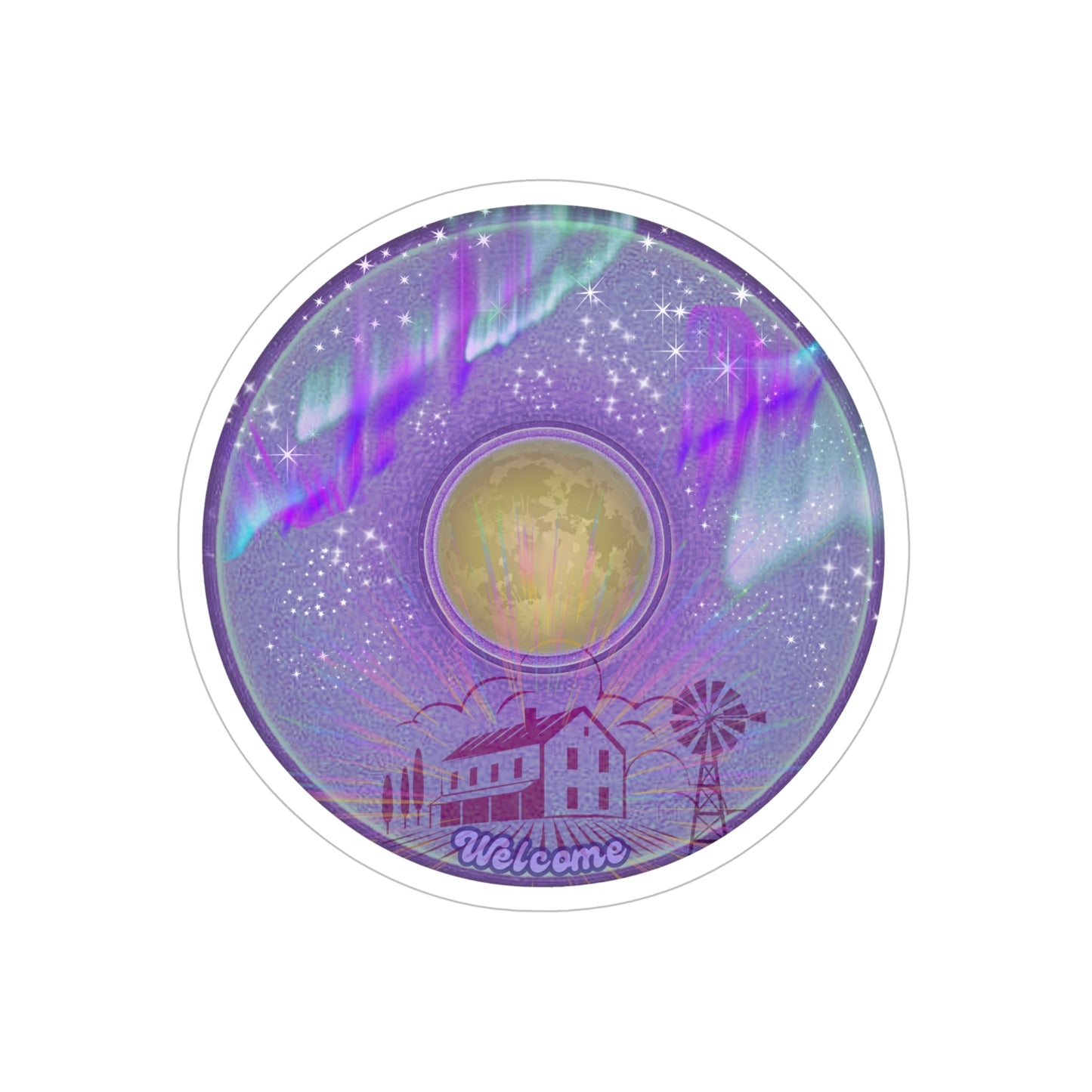 Donut Bumper/Outdoor Sticker - "Welcome, This is Your Donut" - series 1.0 - purple donut - [Die-Cut] 6"x 6"