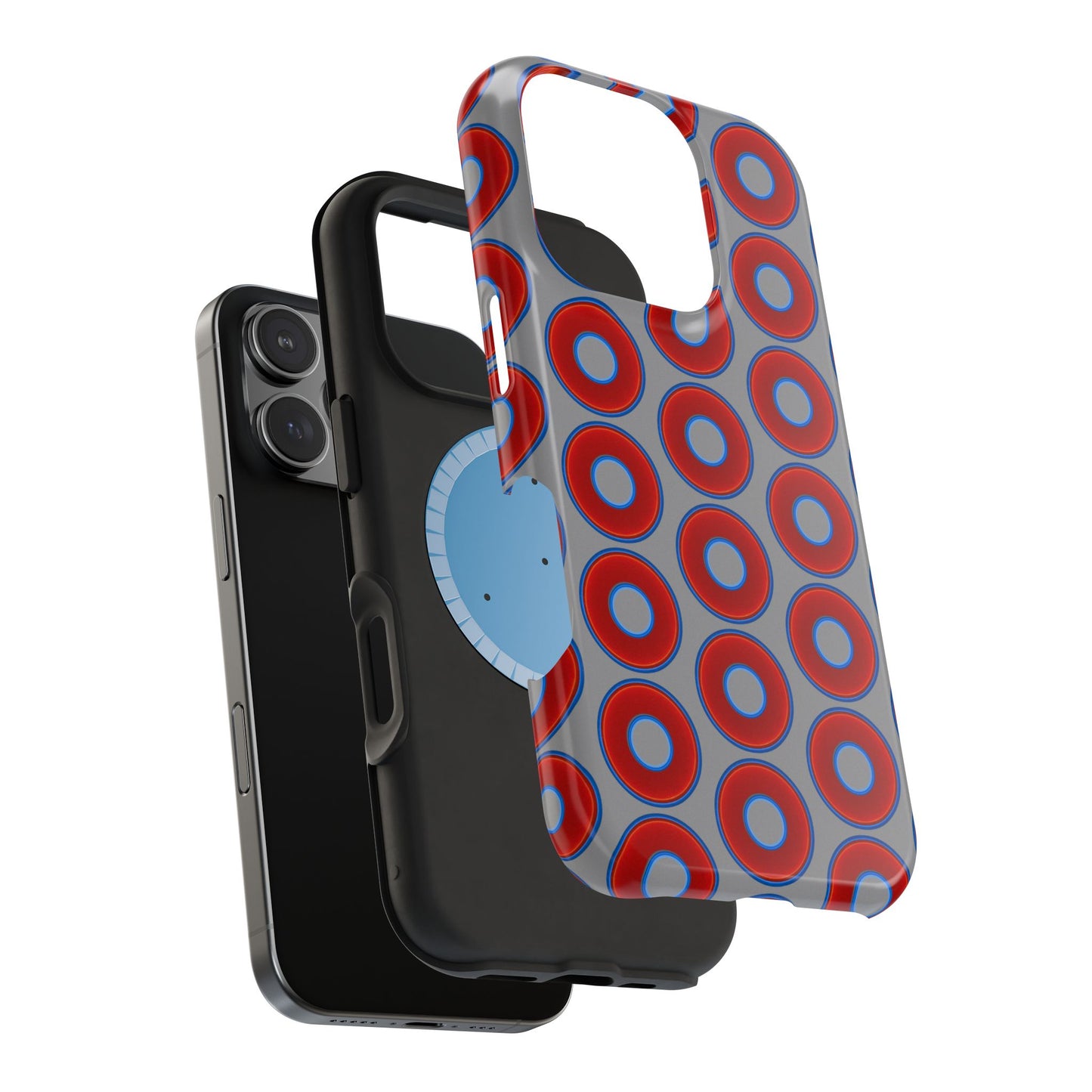 Magnetic Tough Donut Case - red vivid donut print w/gray background