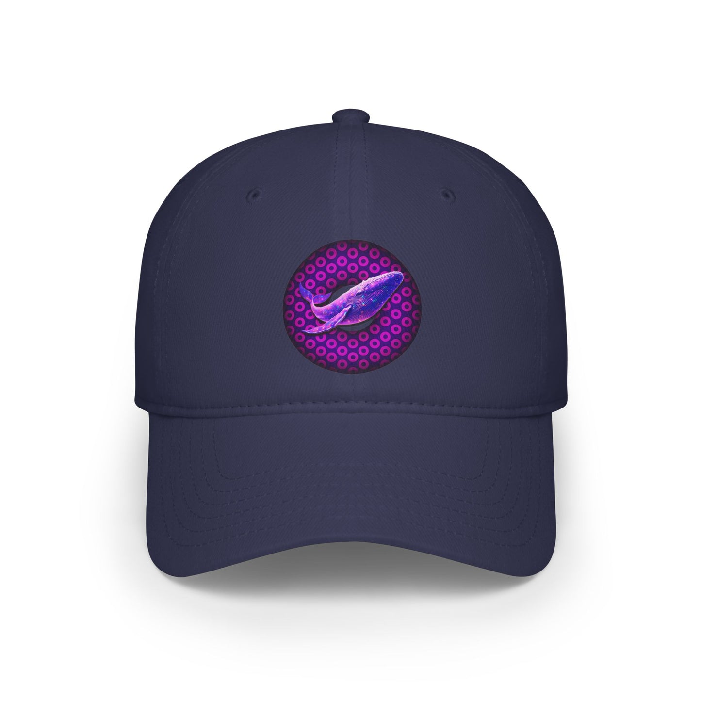 Lumpy Donut Baseball Cap - "Whale of a Good Donut Cap" - variant 1 - purple/magenta paradoxical donut w/