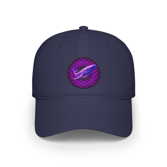 Lumpy Donut Baseball Cap - "Whale of a Good Donut Cap" - variant 1 - purple/magenta paradoxical donut w/