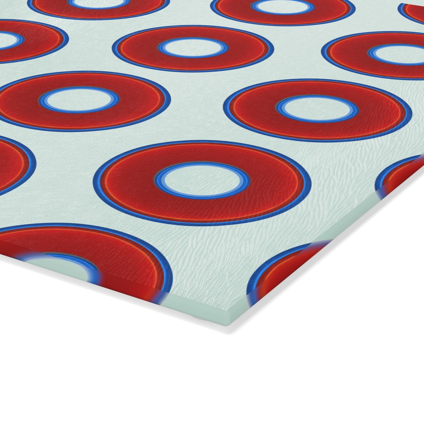 My Friend's Cutting Board - vivid red donuts w/white background