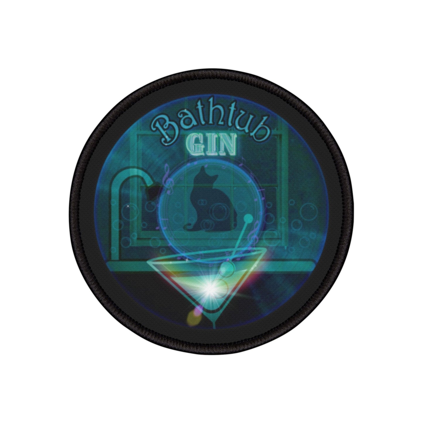 Iron-On Donut Patch - "Wendy's Preferred Donut Patch" - dark teal vivid donut