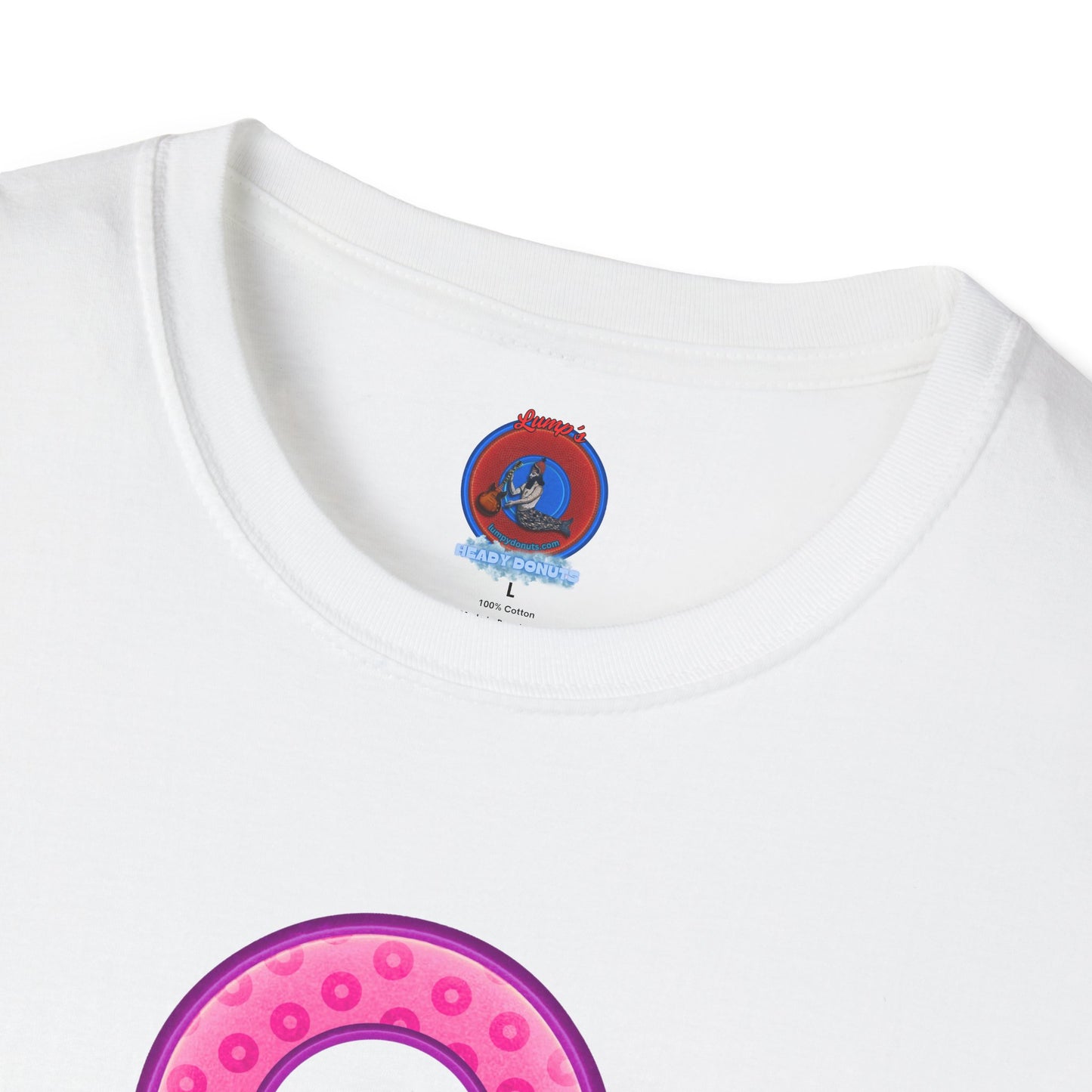 Plain Donuts/Unisex Soft-Style - "Plain Wide Mouthed Paradoxical Donuts" - pink/light purple donuts