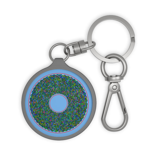 Lumpy Donut Keychain - "Pixilated Donut" - series 1.0 - variant 1 - wide red boarder