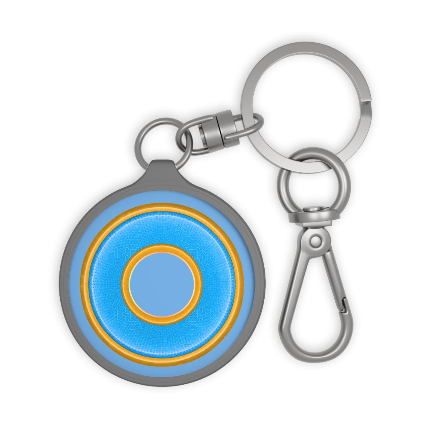 Lumpy Donut Keychain - "Plain Blue Donut" - series 1.0 - light blue rustic donut