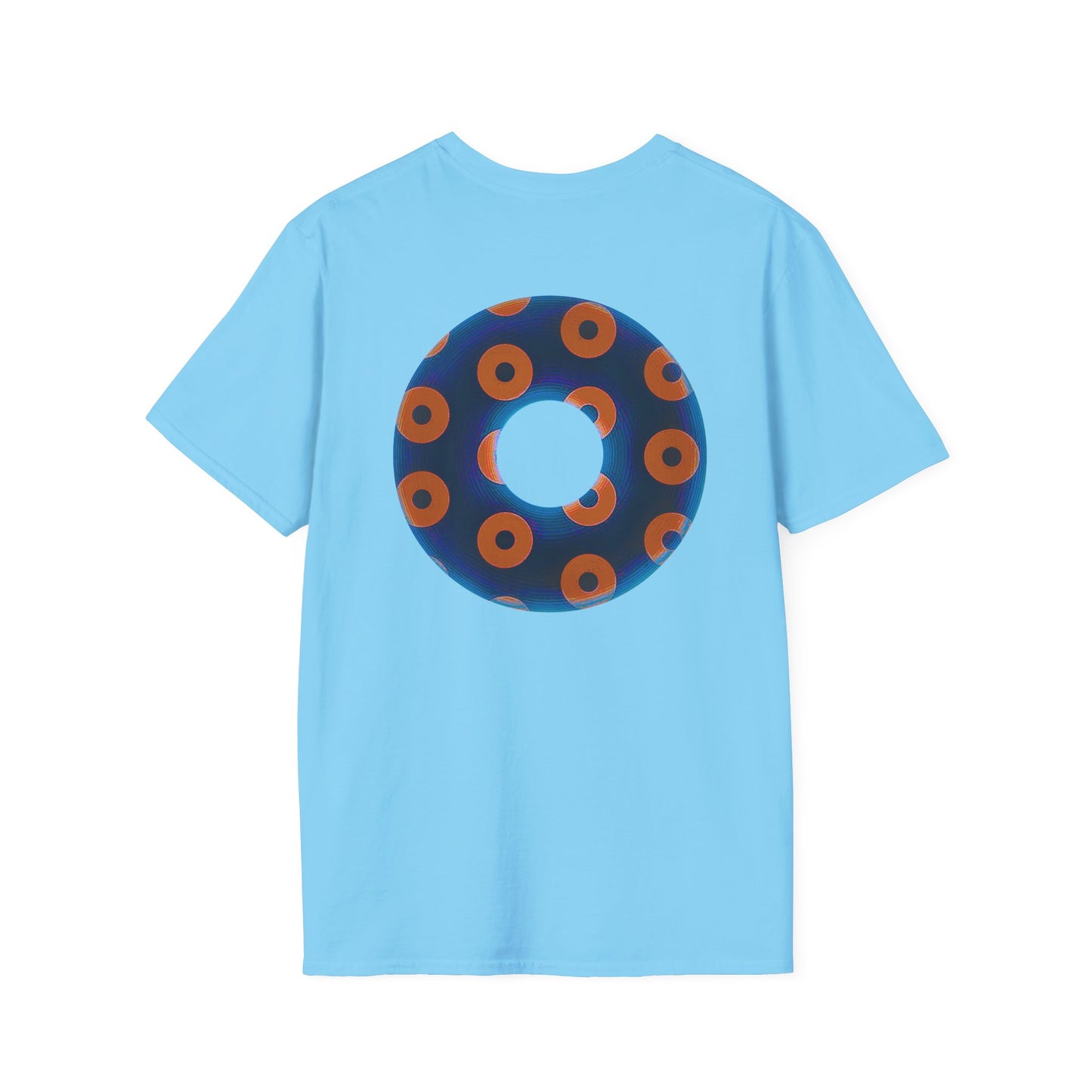 Plain Donuts/Unisex Soft-Style - "Plain Blimpy Paradoxical Donuts" - dark royal blue/orange donuts