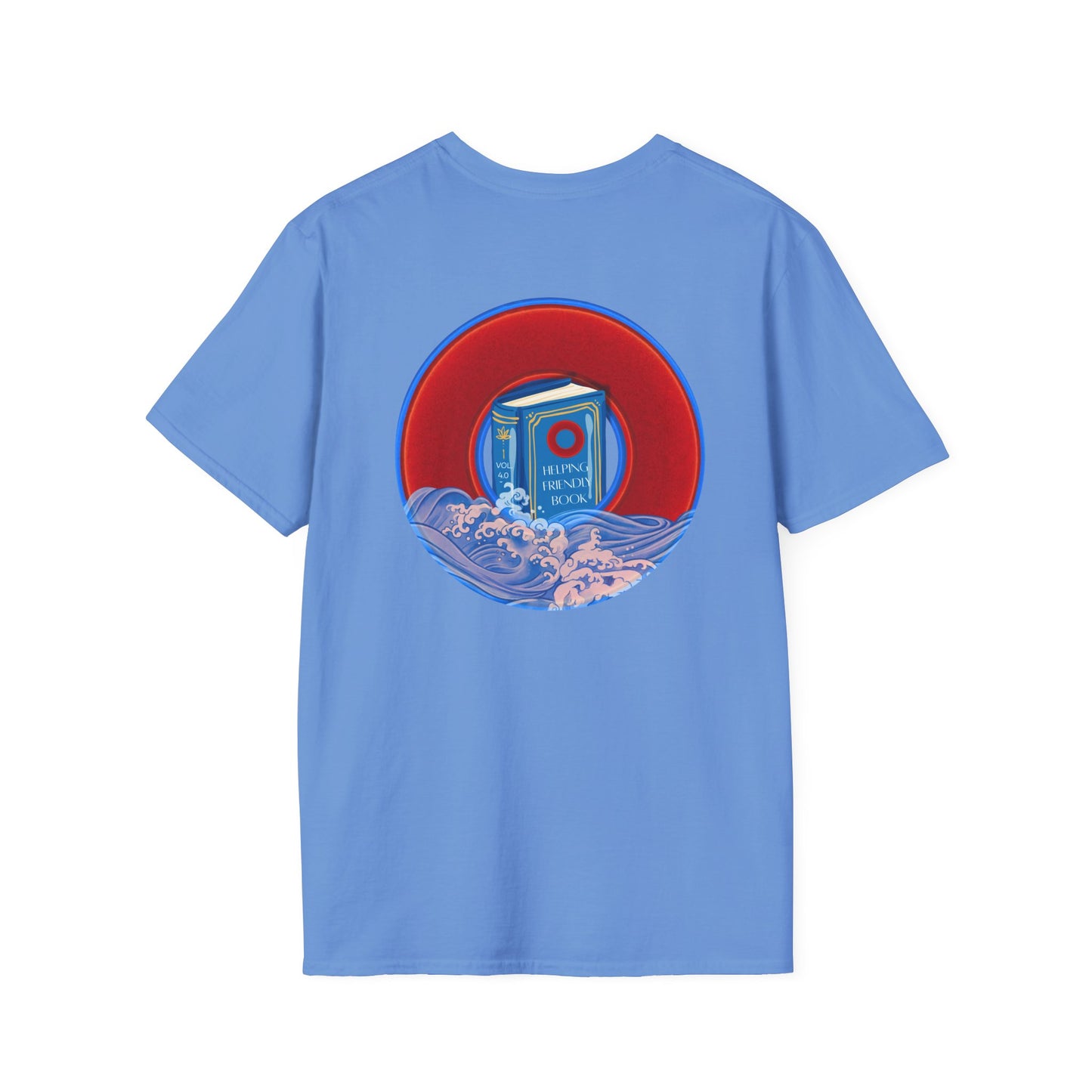 Classic Donut Tee - Unisex Soft-Style - "Helping Phriendly Donut Tee" - vivid red donut - w/flow - variant 3