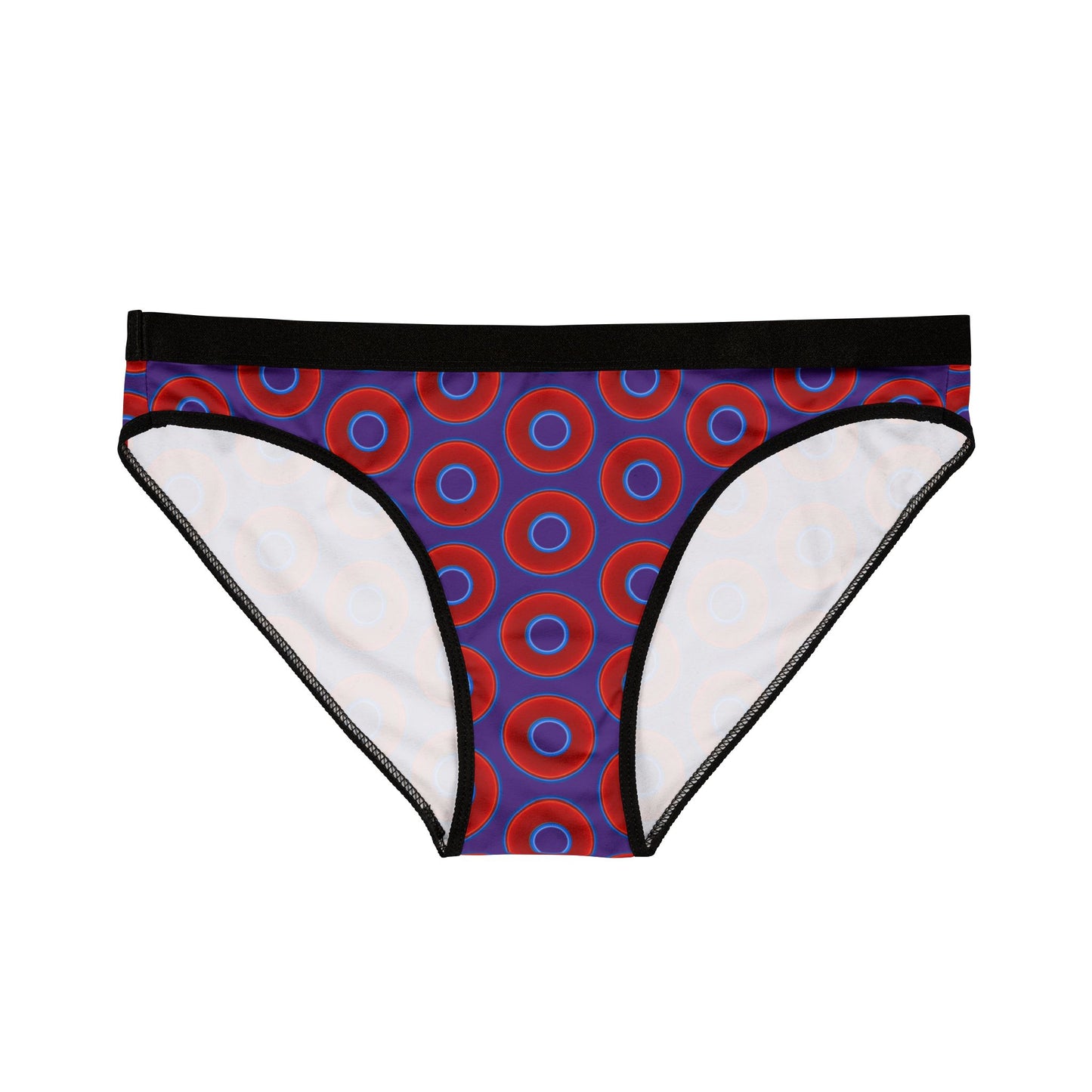 Lumpy Donut Underwear - vivid red donut print w/purple background