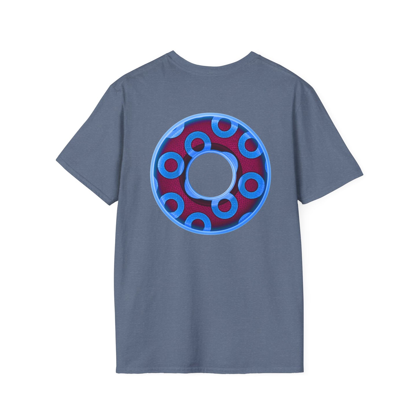 Plain Donuts/Unisex Soft-Style - "Plain Rustic Paradoxical Donuts" - light blue/burgundy donuts