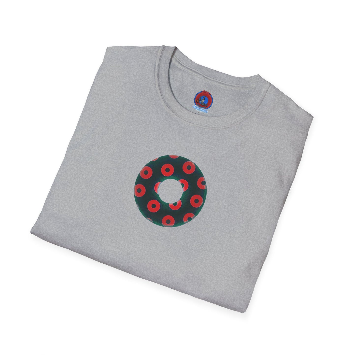 Plain Donuts/Unisex Soft-Style - "Plain Blimpy Paradoxical Donuts" - dark green/red donuts